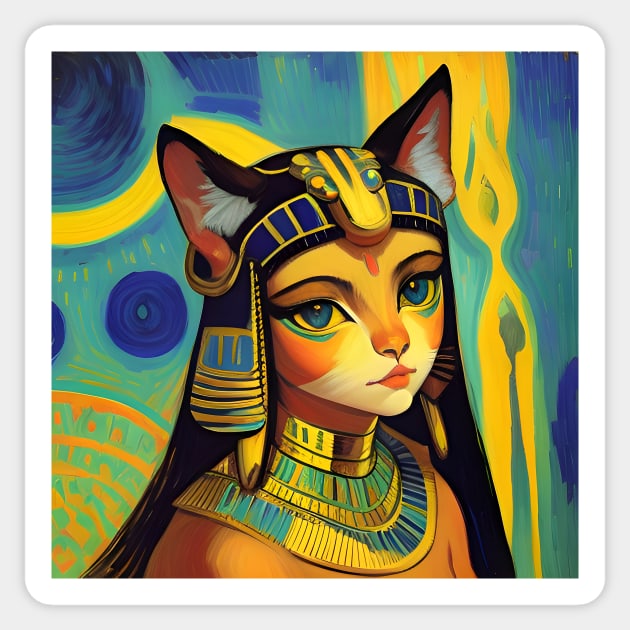 Bastet Egyptian Cat Goddess Sticker by soulfulprintss8